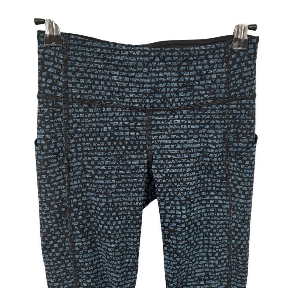 Lululemon Pace Rival Crop 19" Leggings Shatter Weave Teal Lake / Black Size‎ 2 - Picture 5 of 14